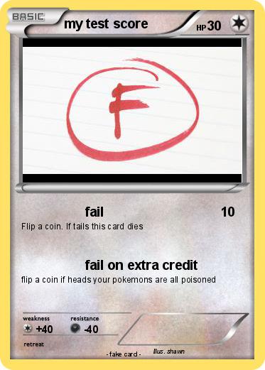 Pokemon my test score