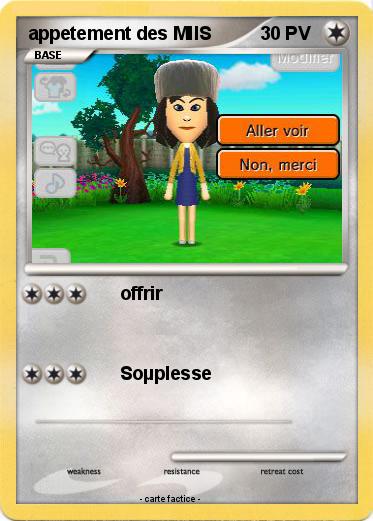 Pokemon appetement des MIIS