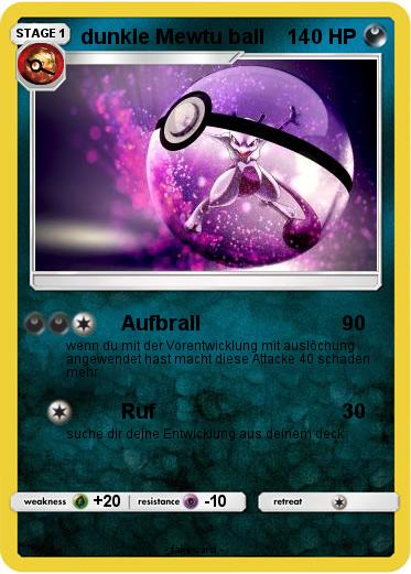 Pokemon dunkle Mewtu ball