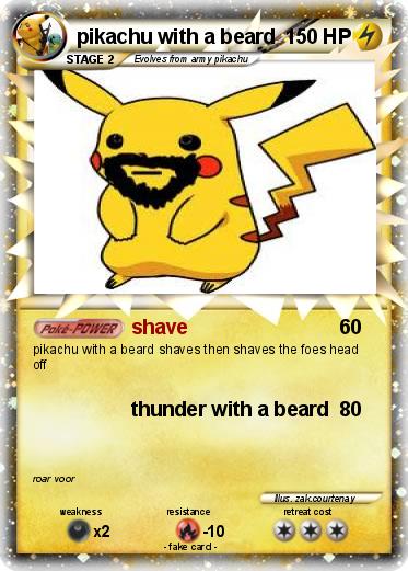 Pokemon pikachu with a beard