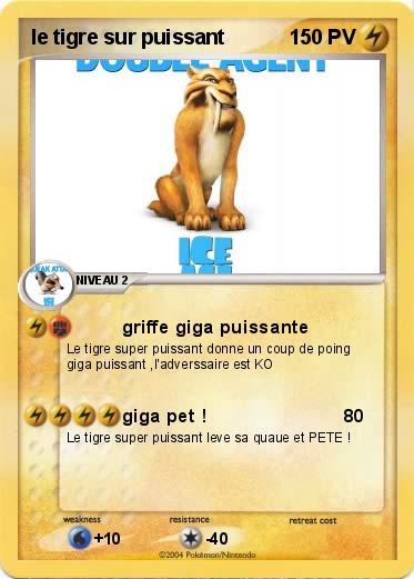 Pokemon le tigre sur puissant