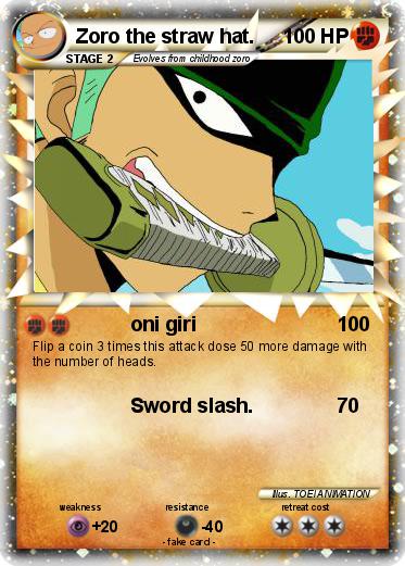 Pokemon Zoro the straw hat.
