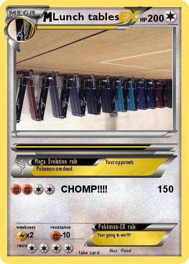 Pokemon Lunch tables