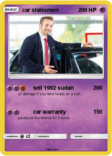 Pokemon car slalesmen