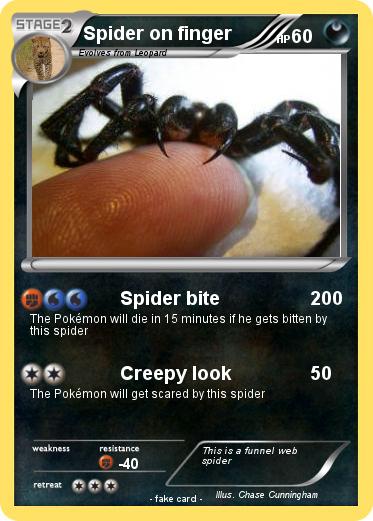 Pokemon Spider on finger