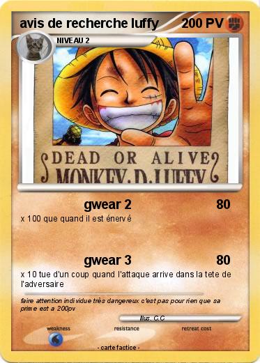 Pokemon avis de recherche luffy