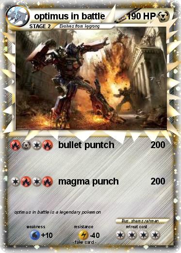 Pokemon optimus in battle