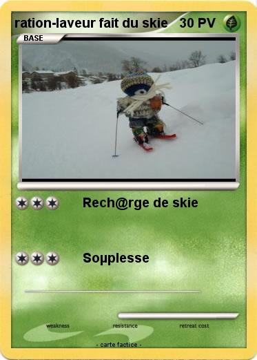 Pokemon ration-laveur fait du skie