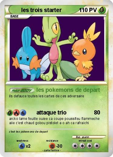 Pokemon les trois starter