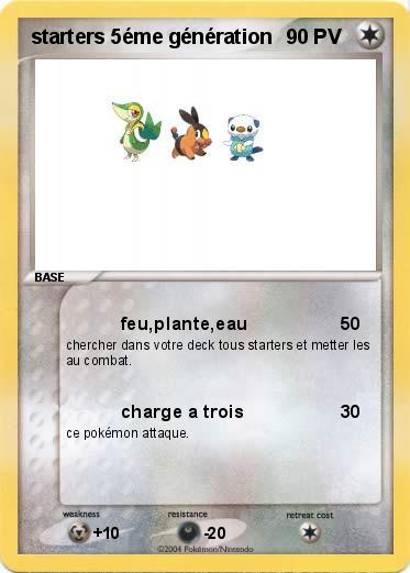 Pokemon starters 5éme génération