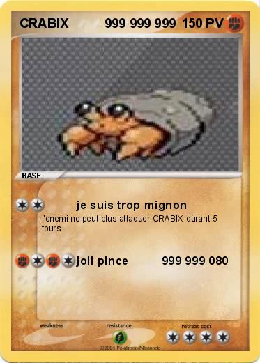 Pokemon CRABIX          999 999 999