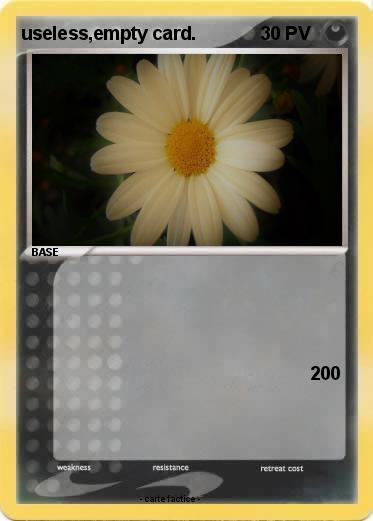 Pokemon useless,empty card.