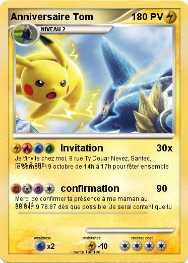 Pokemon Anniversaire Tom