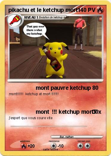 Pokemon pikachu et le ketchup mort