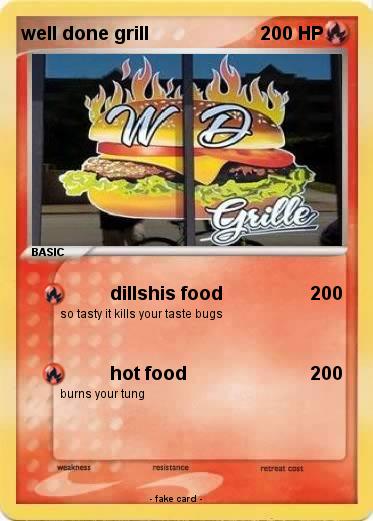 Pokemon well done grill