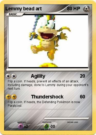 Pokemon Lemmy bead art