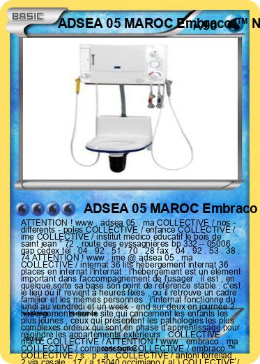 Pokemon ADSEA 05 MAROC Embraco ™ NB 3119 Z COLLECTIVE UNITÉ A INTERNAT MAROC IME MAROC