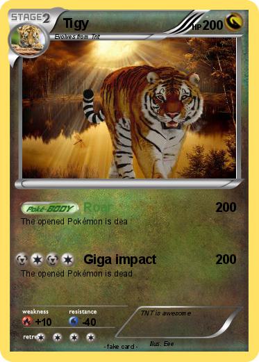 Pokémon Tigy 7 7 Roar My Pokemon Card