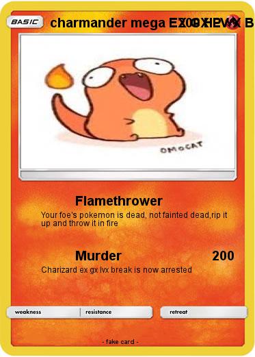 Pokemon charmander mega EX GX LV X Break