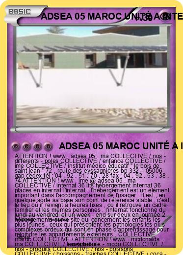 Pokemon ADSEA 05 MAROC UNITÉ A INTERNAT MAROC IME MAROC
