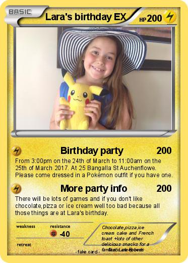 Pokemon Lara's birthday EX
