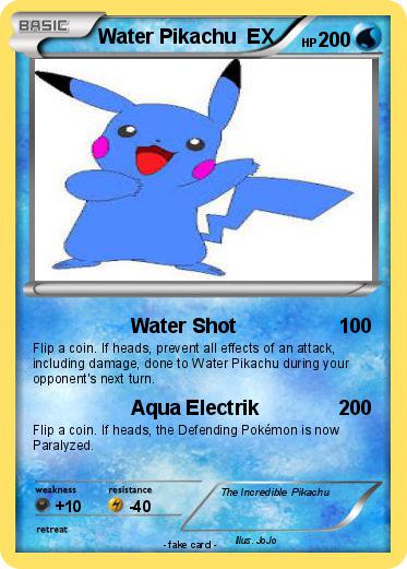 Pokemon Water Pikachu  EX
