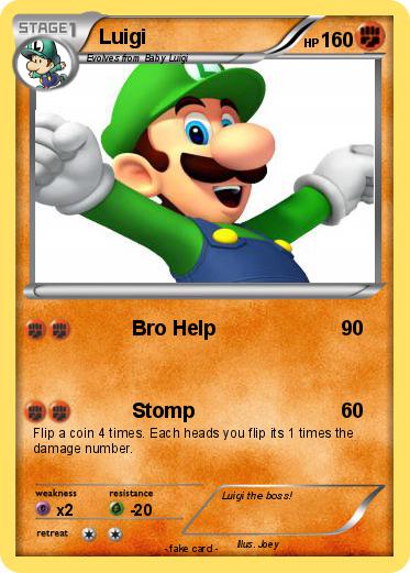 Pok mon Luigi 2926 2926 Bro Help My Pokemon Card