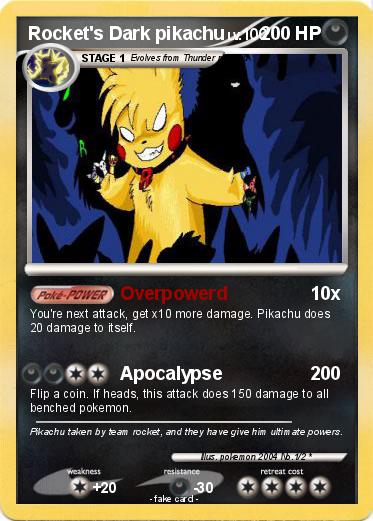 Pokemon Rocket's Dark pikachu