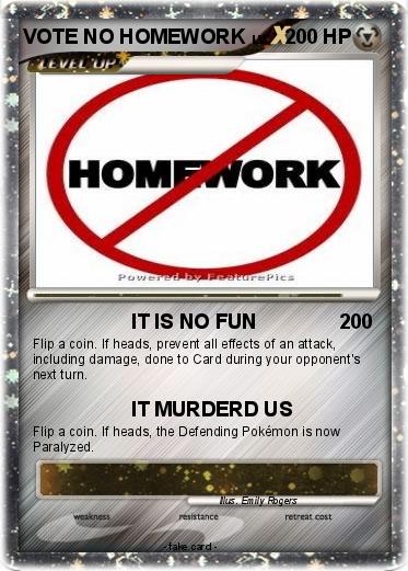 Pokemon VOTE NO HOMEWORK