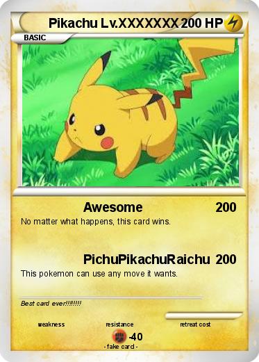 Pokemon Pikachu Lv.XXXXXXX