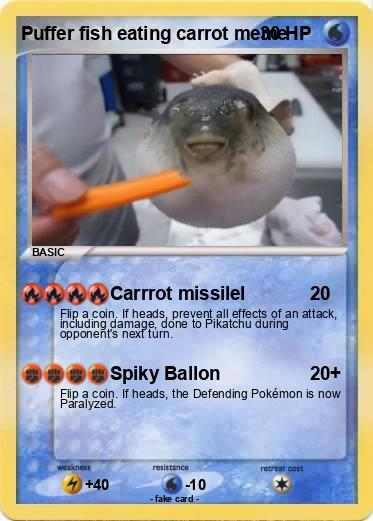 Pokemon Puffer fish eating carrot meme