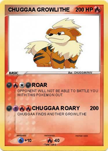 Pokemon CHUGGAA GROWLITHE
