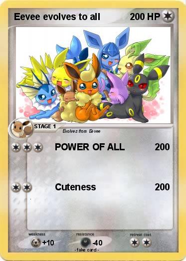 Pokemon Eevee evolves to all