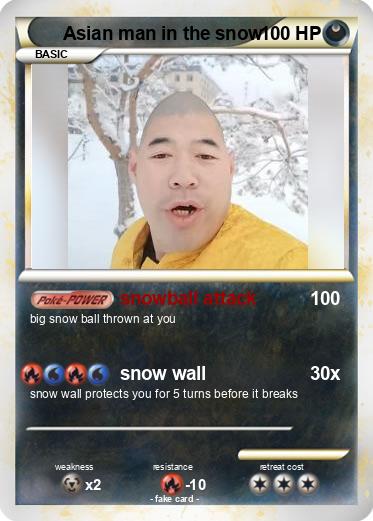 Pokemon Asian man in the snow