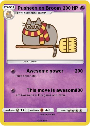 Pokemon Pusheen on Broom