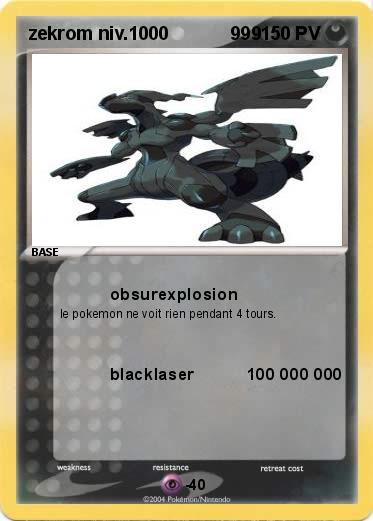 Pokemon zekrom niv.1000            999