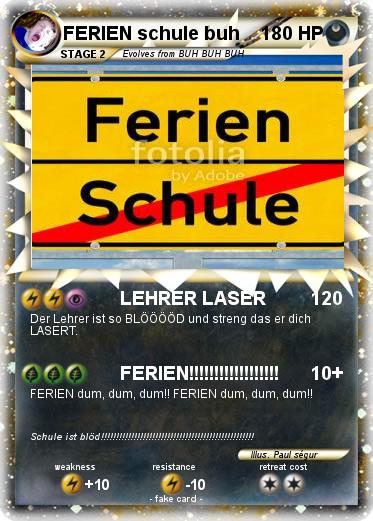 Pokemon FERIEN schule buh