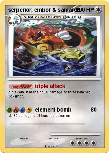 Pokemon serperior, embor & samarott
