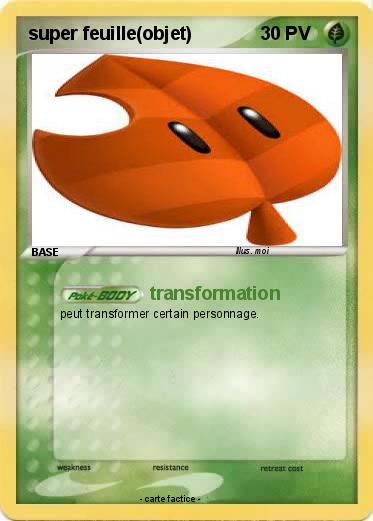 Pokemon super feuille(objet)