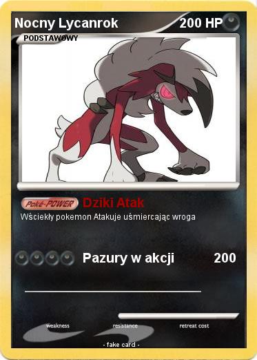 Pokemon Nocny Lycanrok