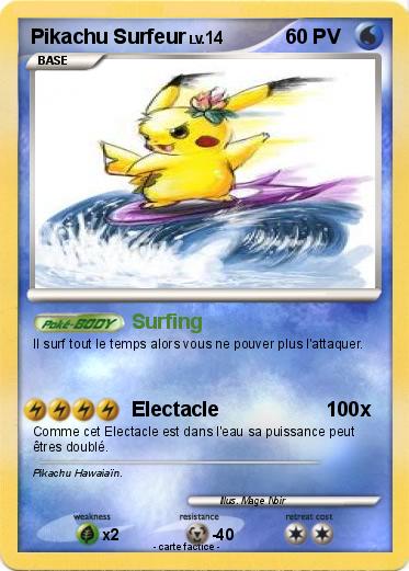 Pokemon Pikachu Surfeur