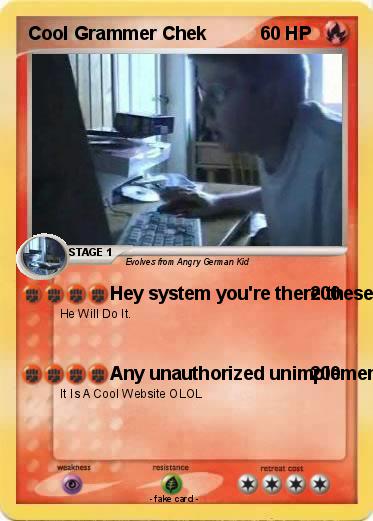 Pokemon Cool Grammer Chek