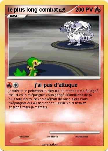 Pokemon le plus long combat