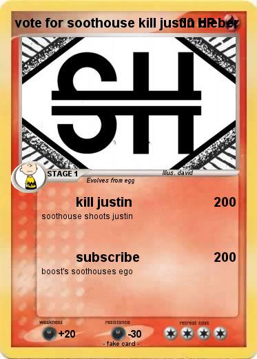 Pokemon vote for soothouse kill justin bieber