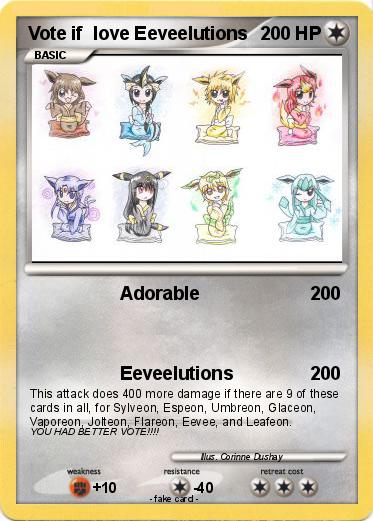 Pokemon Vote if  love Eeveelutions