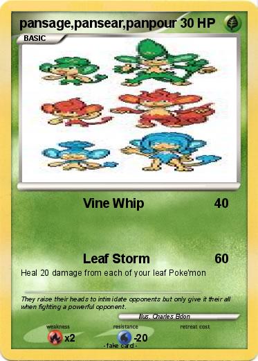 Pokemon pansage,pansear,panpour