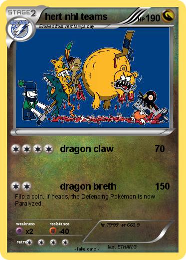 Pokemon hert nhl teams