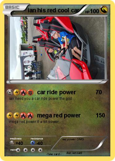 Pokemon ian his red cool car