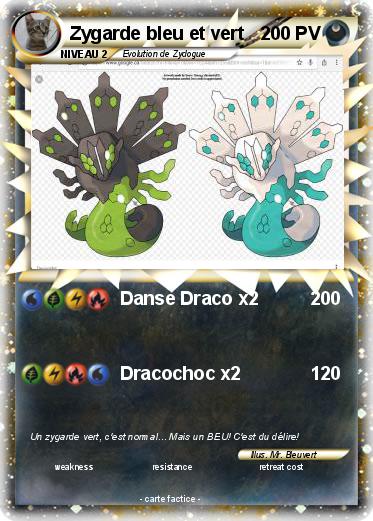 Pokemon Zygarde bleu et vert