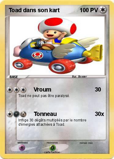 Pokemon Toad dans son kart
